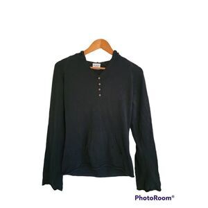 Columbia Black Flare Sleeve Hooded Pull Over Sz M